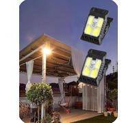 Clip On Solar Lights Outdoor with Motion Sensor - 3 Lighting Modes & Color Temps, Solar Powered Fence Lights Waterproof for Chain Link Fence , Deck, Patio (COB Style,2Pcs)