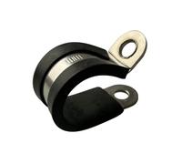 Clip P pour tuyaux en acier inoxydable doublé de caoutchouc - Qualité supérieure, paquet de 5