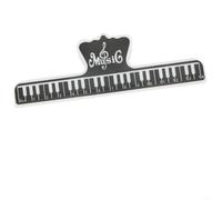 Clip partition de musique en plastique ABS support de page pour piano livre guitare violon pratique rouge, jaune, bleu, noir 4 x 2 cm (noir)