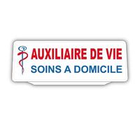 Clip Plaque Pare-Soleil Auxiliaire de Vie Soins à Domicile Rétro-Réfléchissant