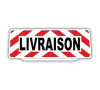 Clip Plaque Pare-Soleil Livraison Rétro-Réfléchissant Rouge et Blanc