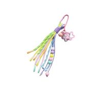 Clip porte-clés mousqueton ABS avec pendentif de en cordon, A