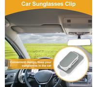 Clip Porte-Lunettes De Soleil Universel Pour Voiture Porte-Lunettes De Visière ABS/Métal Fond Blanc/Gris 6.8x3.5cm 1 Pcs