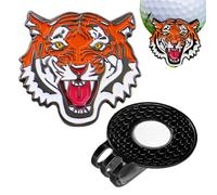 Clip pour chapeau de golf et marqueur de balle - Support magnétique puissant, motif tigre majestueux, clip de protection adapté aux chapeaux, finition émail durable, cadeau d'équipement de golf | Pour