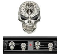 Clip pour désodorisant tête de mort - Support pour aromathérapie squelette, diffuseur de parfum solide | Accessoire d'entrée d'air pour voiture gothique, idéal pour SUV, camping-cars et véhicules