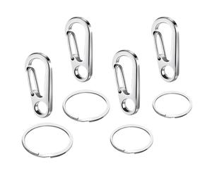 Clip pour étiquette de en acier inoxydable - Porte-étiquette pour animal de compagnie à dégagement rapide | Clips anti-perte pour chiens et chats | 4 tailles dans un seul paq