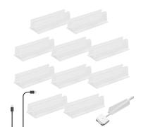 Clip Pour Les Lumières De Corde Néon - Support En Plastique Adhésif, Lumières LED, Crochet Léger | 10 Pièces Résistantes À L'eau Avec Une Base Adhésive Transparente, Pour Accrocher Des Lumières Décora