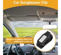Clip Pour Lunettes De Soleil Universel Pour Voiture Porte-Lunettes Pour Pare-Soleil ABS/Métal Noir/Argent 7.1x3.3cm 1 Pc