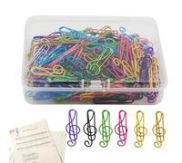 Clip pour papier musical - Lot de trombones pour notes de musique en métal coloré 4 x 0,7 cm | 100 clips pour marque-pages pour bureau et école pour photos, fichiers, documents et organisation