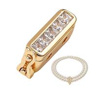 Clip raccourcisseur de collier double rangée en cuivre | Avec réglage de longueur de bijoux en strass pour bracelet, chaîne de cheville, pendentif, voyage et vie quotidienne