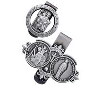 Clip religieux pour médaille de Saint Christophe - Clip de visière pour conducteur