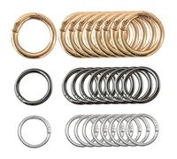 Clip rond-carabiner, 27pcs Spring O Clip d'anneau, anneaux en métal en alliage pour l'artisanat, 18/25 / 30 mm O Anneaux pour bijoux Making Keychains Sacs Racs DIY Crafts Spring Anneau