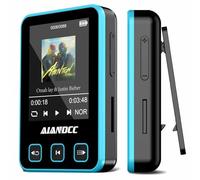 Clip Sport, Écran Couleur 1,77 Pouces,32 Go, Est Compatible avec des Cartes TF jusqu'à 128 Go,avec la Course et au Fitness, Noir, Bleu