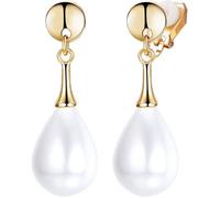 Clip Sur Boucles D'Oreilles Avec Perles Pour Femmes Boucles D'Oreilles Pendantes Clip Boucles D'Oreilles En Perles Argent Fa[YB120]