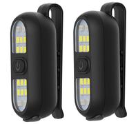 Clip sur lampe de poche, 2pcs Clip-on Lampe de poche, 300mAh IP56 étanche avec 3 modes d'éclairage, portable pour la marche en marche la nuit, avec la lumière, avec la lumière, avec
