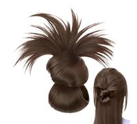 Clip sur une perruque de chignnon à plumes - Clip de pun en désordre doux en désordre Pièce de cheveux brun foncé avec des reflets | Natural léger confortable Coupe à la coupe quotidienne augment