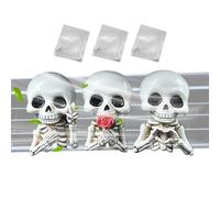 Clip Ventilateur Parfum de Voiture en Forme de Crâne - Décor Squelette Halloween pour Intérieur Véhicule - Purificateur Clip Résine Mignon pour Intérieur Véhicule Maison Bureau Voyage