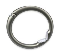 Clipa 2 - Crochet pour Sac / Sac à main - ouvert, c'est un crochet solide, fermé, il devient un anneau, jusqu'à 10 ans de durée de vie - peut également servir de bracelet, Matte Hematite (noir) - 1275