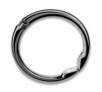 Clipa 2 - Crochet pour Sac / Sac à main - ouvert, c'est un crochet solide, fermé, il devient un anneau, jusqu'à 10 ans de durée de vie - peut également servir de bracelet, Polished Hematite (noir) - 1270