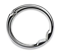 Clipa 2 - Crochet pour Sac / Sac à main - ouvert, c'est un crochet solide, fermé, il devient un anneau, jusqu'à 10 ans de durée de vie - peut également servir de bracelet, Argenté poli (argent) - 1271