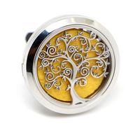 Zen'Arôme Diffuseur d’huile essentielle voiture Clip’Arôme Arbre de Vie – Acier inox, 5 buvards