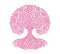 clipart arbre de vie celtique silhouette d'arbre celtique un sureau celtique de be chuille Stickers gravés 42x45.7cm Décoration de magasin Rose