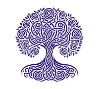 clipart arbre de vie celtique silhouette d'arbre celtique un sureau celtique de be chuille Stickers muraux 42x45.7cm N'abîme pas le mur Bleu foncé