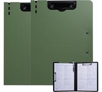 Clipboard A4 Clipboard,2 Pack Clipboard With Lid,Clipboard With 2 Clips,Writing Board For Office,Construction Site,School,Green