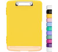 Clipboard A4 With Storage Clip,Clipboard Side Opening For Nursing,Slim Clipboard Storage Box,Size 36 X 24.5 X 3.5 Cm,Yellow