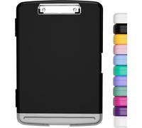 Clipboard A4 With Storage Clip,Clipboard Side Opening For Nursing,Slim Clipboard Storage Box,Size 36 X 24.5 X 3.5 Cm,Black