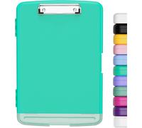 Clipboard A4 With Storage Clip,Clipboard Side Opening For Nursing,Slim Clipboard Storage Box,Size 36 X 24.5 X 3.5 Cm,Green