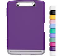 Clipboard A4 With Storage Clip,Clipboard Side Opening For Nursing,Slim Clipboard Storage Box,Size 36 X 24.5 X 3.5 Cm,Dark Purple