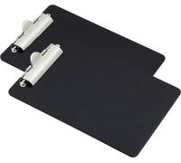 Clipboard en bois NOIR, support A5 avec pince ARGENT, set de 2 pièces