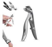 Clipdoc Max Toe Nail, Clipdoc Max Nail Clippers, Wide Jaw Opening Anti-Splash Slanted Nail Clipper,Clipdocmax Toenail Clippers for Senior,Clipmaster Pro for Thick Nails (Silver,A)