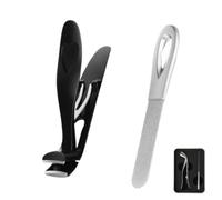 Clipdoc Max Toe Nail Clipper, Clip Doc Max Nail Clipper for Ingrown and Thick Sharp Nails for Seniors, Stainless Steel Fingernail Clipper (Black)