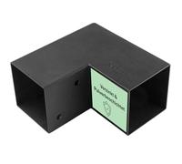 CLIP'N'SHADE Connecteur de poteau en L pour fixation murale en forme de L pour toiture de terrasse 100 x 100 mm Poutres en bois - Acier noir galvanisé et revêtu par pulvérisation | Connecteur d'angle