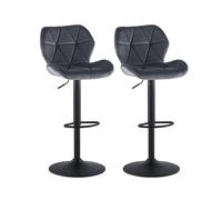 CLIPOP Tabouret de Bar Réglable en Hauteur 360°Pivotant Chaises de Bar Chaises de Cuisine Tabouret de Bar avec Dossier et Repose-Pieds (Velours Gris-0136, Lot de 2)