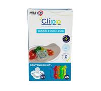CLIPP - Kit Clipp, Tétine de Sevrage Couleur- 5 Collerettes pour Arrêt Progressif - Sevrage de la Tétine par Paliers, Facile et en Douceur - A Partir de 2 Ans