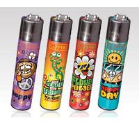 Clipper 4 refillable lighters paix heureuse liberté