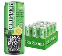 CLIPPER - Boisson Rafraichissante Bio - Citron Vert Menthe - 12 x 25 annettes Fusion - Sans Sucre Ajouté - Healthy