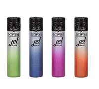 Clipper Classic Grand Jet Flame Briquet Light Lighter Collection 2021 Différents motifs (Silver Gradient)