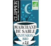 CLIPPER - Infusion Bio Apaisante « Marchand de Sable », Saveur Douce et Relaxante (20 Sachets) - Le Lot De 4