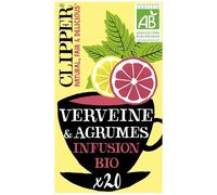 CLIPPER - Infusion Bio aux Agrumes, Saveur Fraîche et Naturelle pour un Moment Doux (20 Sachets) - Lot de 4 - vendu par Lot