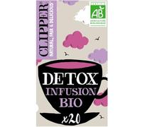 CLIPPER - Infusion Bio Detox à l'Hibiscus, Ortie et Réglisse - Arômes Naturels de Framboise, Citron et Fraise - La boite de 20 sachets - 40g - Le Lot De 5