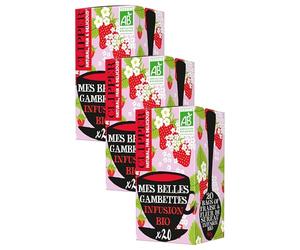 CLIPPER - Infusion Bio - Mes Belles Gambettes - Fraise & Fleur de Sureau - 20 Sachets d'Infusion Bio - 3 paquet