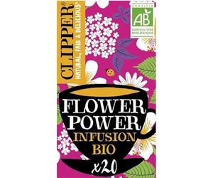 CLIPPER - Infusion Flower Power 35G - Délicieuse infusion bio pour une pause saine et revigorante - Lot De 4