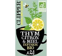 CLIPPER - Infusion Thym Citron Bio, Saveur Intense Naturelle, 32g - Lot De 4