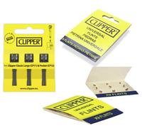 Clipper Lighter 9X Pierres à Briquet de Rechange - 9 Pierres + 3 Molettes avec Pierre Intégrée - avec Pochette Originale OnAir Aléatoire (9 Pierres à Briquet + 3 disques d'allumage)