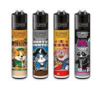 Clipper Lot de 4 briquets, motifs exceptionnels (Trip Buddies)