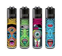 Clipper - Lot de 4 briquets - Motifs Insolites (Trippy #5)